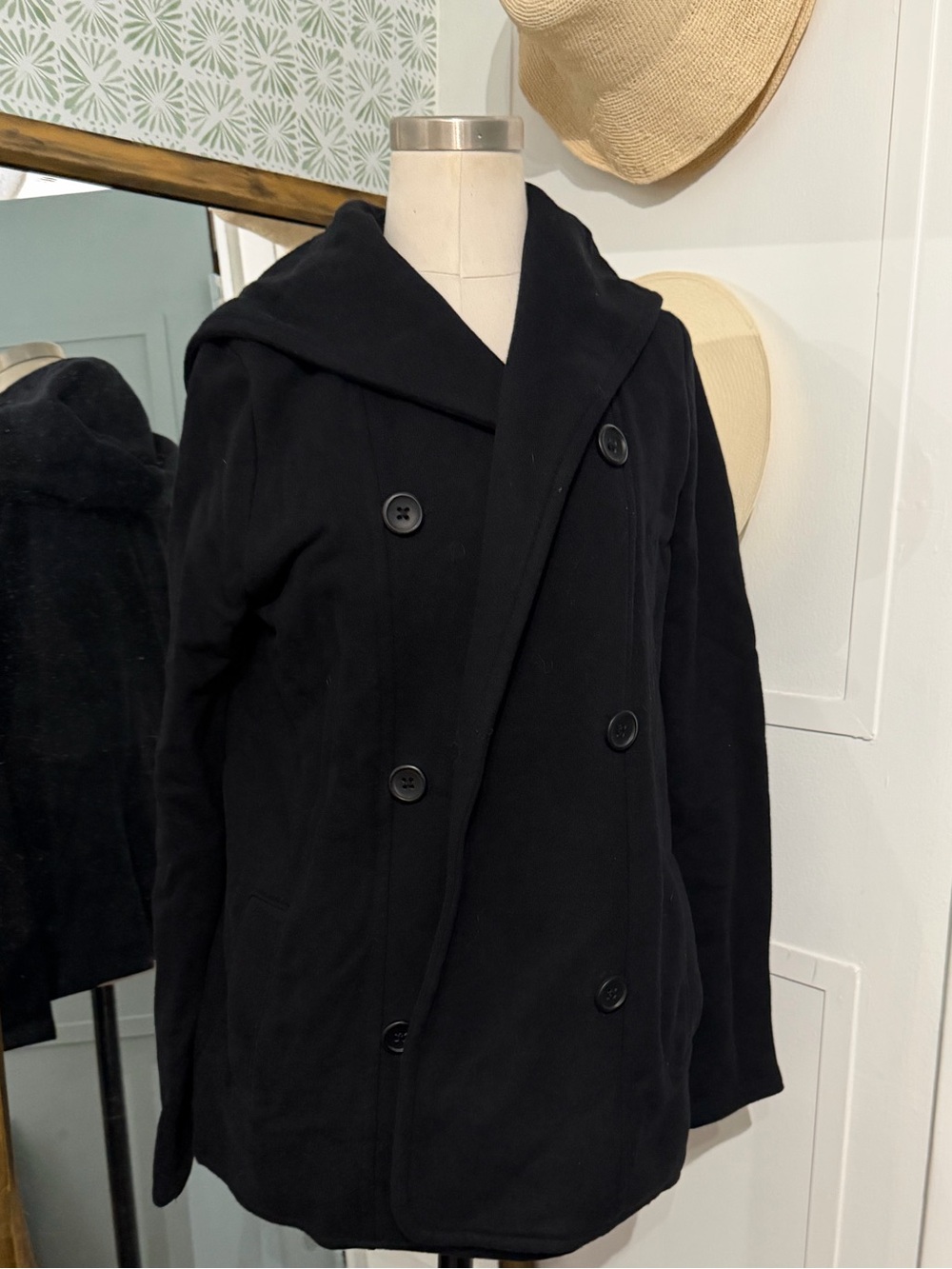 Standard James Perse Black Double Breasted Hoodie Peacoat Medium - Picture 3 of 8